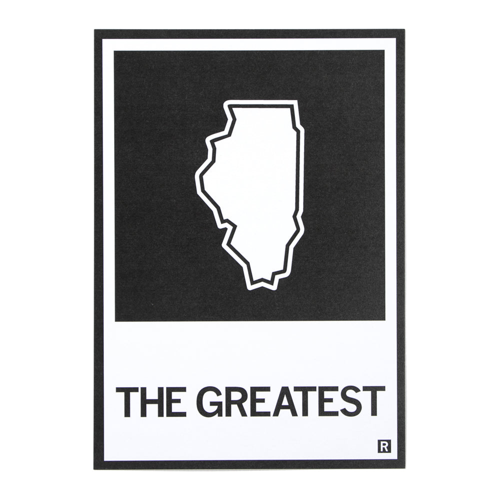 The Greatest Illinois State Outline Postcard