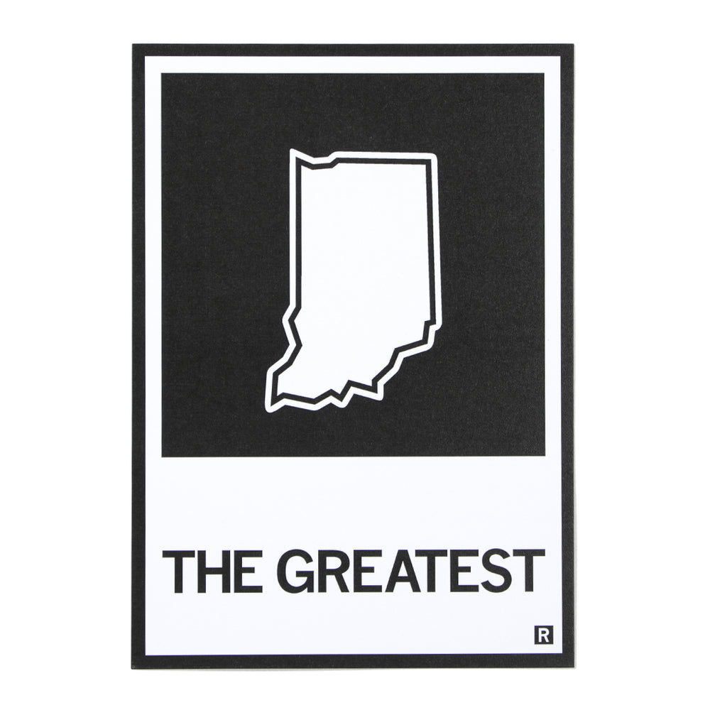 The Greatest Indiana State Outline Postcard