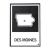 Des Moines IA State Outline Postcard