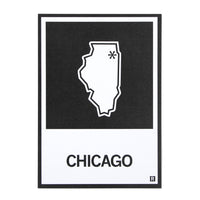 Chicago IL State Outline Postcard