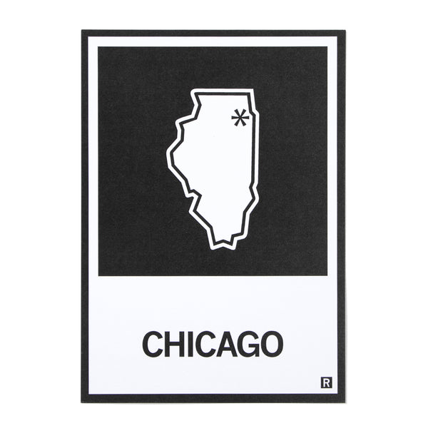 Chicago IL State Outline Postcard