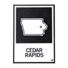 Cedar Rapids Iowa State Outline Postcard