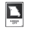 Kansas City MO State Outline Postcard