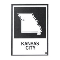 Kansas City MO State Outline Postcard