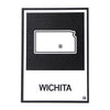 Wichita KS State Outline Postcard
