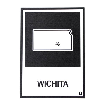 Wichita KS State Outline Postcard