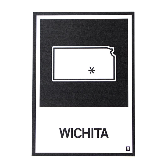 Wichita KS State Outline Postcard