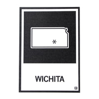 Wichita KS State Outline Postcard
