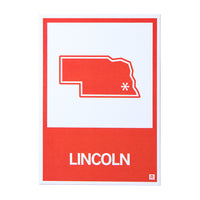 Lincoln NE State Outline Postcard