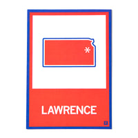 Lawrence KS State Outline Postcard