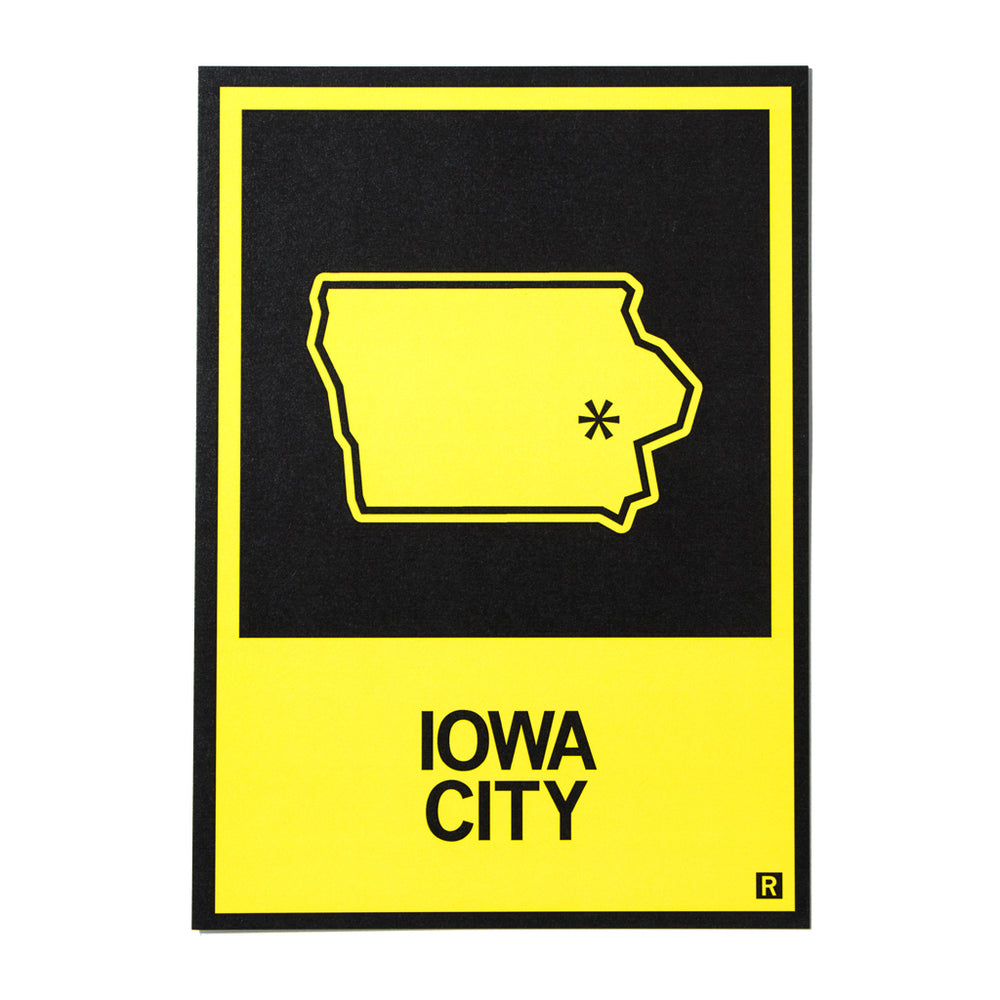 Iowa City State Outline Postcard