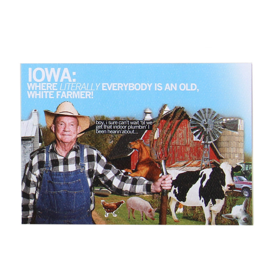Iowa White Farmer Postcard