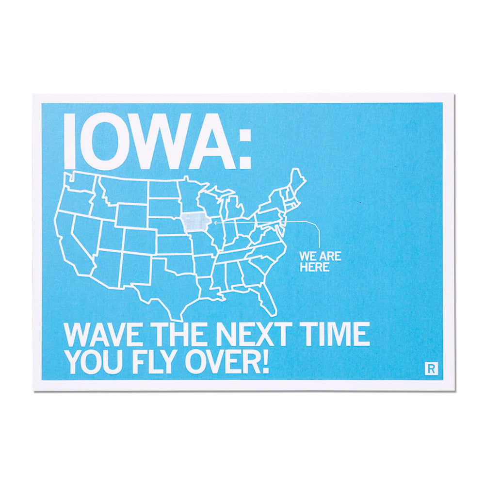 Iowa Wave The Next Time You Fly Over Postcard