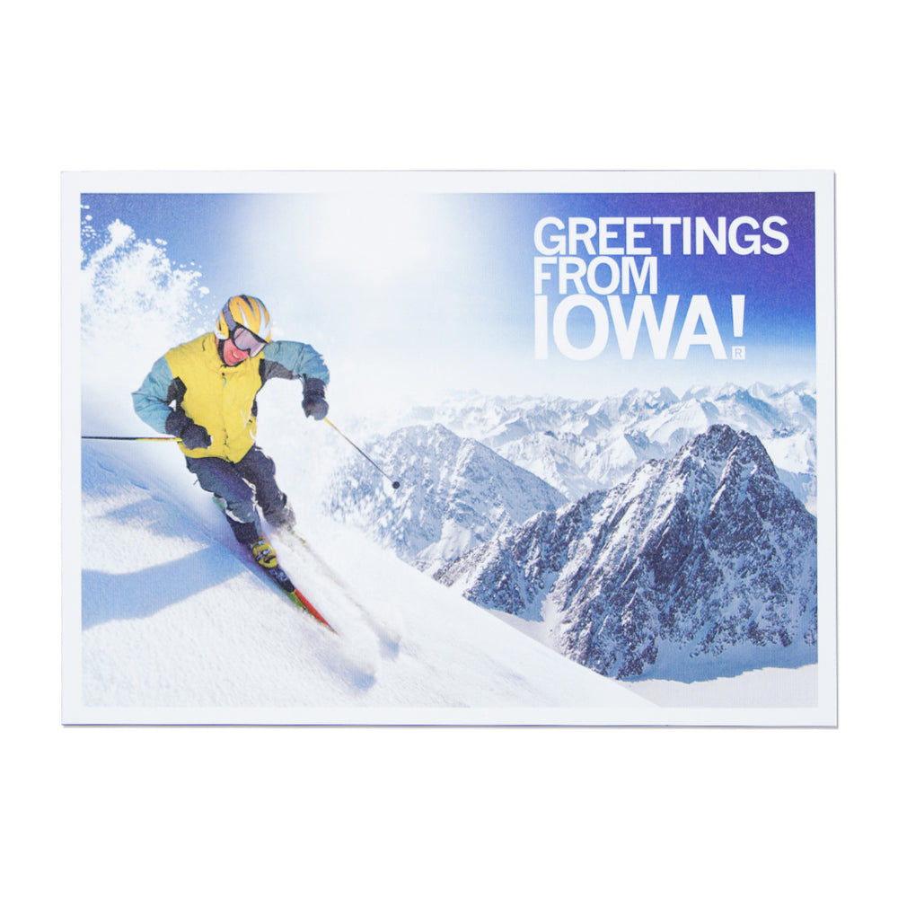 Greetings From Iowa Ski Postcard