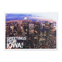 Greetings From Iowa Skyline Photo Postcard