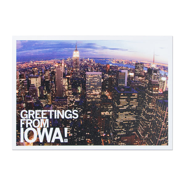 Greetings From Iowa Skyline Photo Postcard