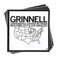 Grinnell Located Between NYC and LA Sticker