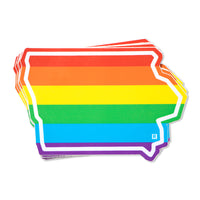 Rainbow Iowa State Outline Sticker
