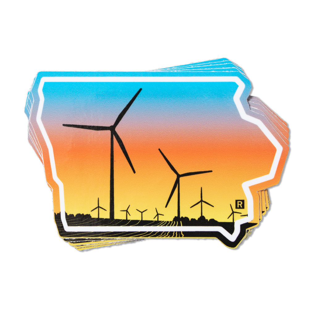 Iowa Windmill Color Sticker