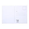 Blank union-printed postcard back featuring a stamp box, address lines, and branding for Raygun stores in Des Moines, Iowa City, Kansas City, and Cedar Rapids.