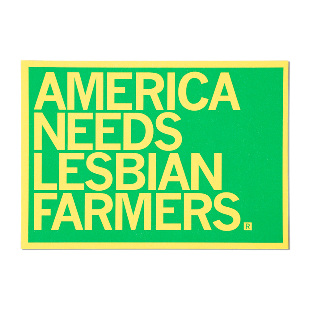 America Needs Lesbian Farmers Text Postcard