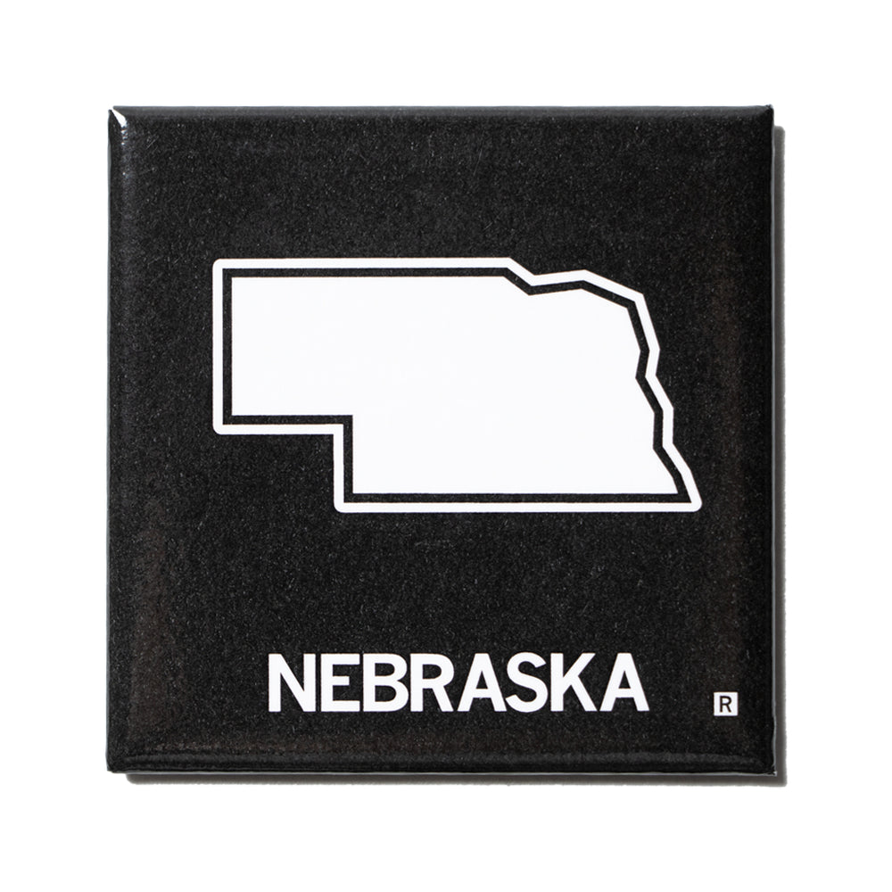 Nebraska Outline Metal Magnet