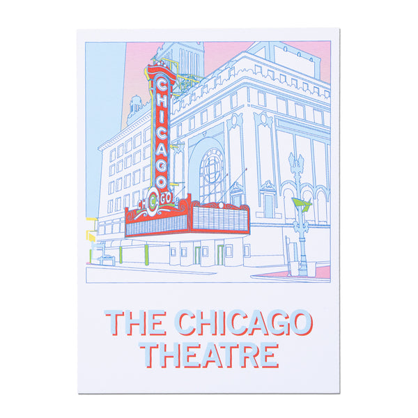 The Chicago Theatre Illustration Postcard