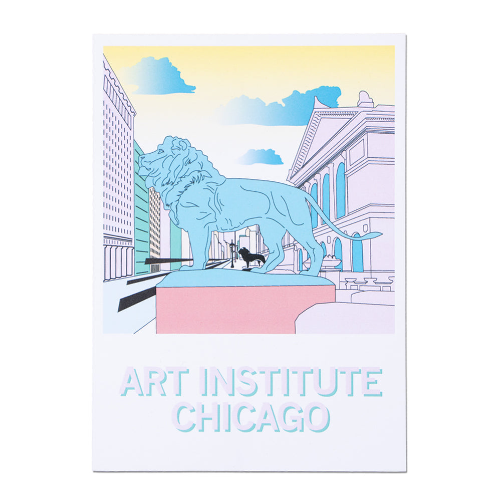 Art Institute Chicago Illustration Postcard
