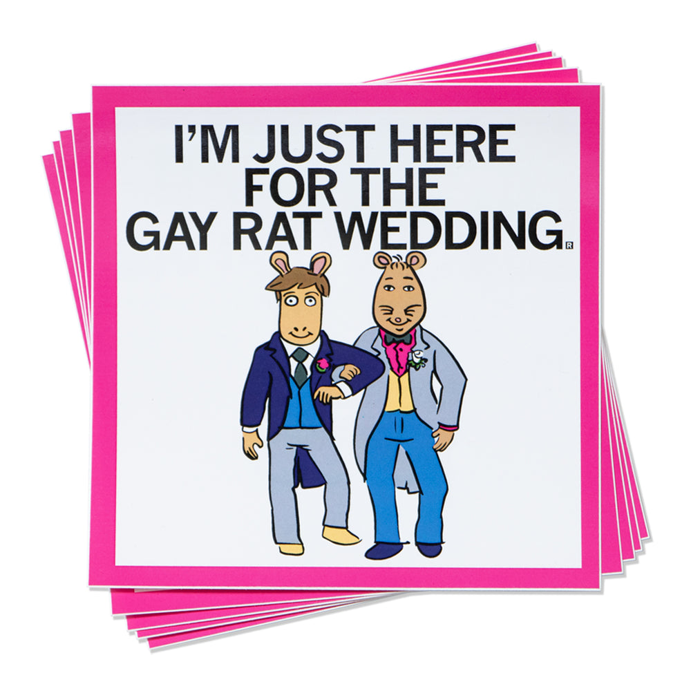 Arthur I'm Just Here For The Gay Rat Wedding Sticker