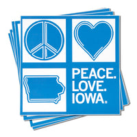 Peace Love Iowa Logo Sticker