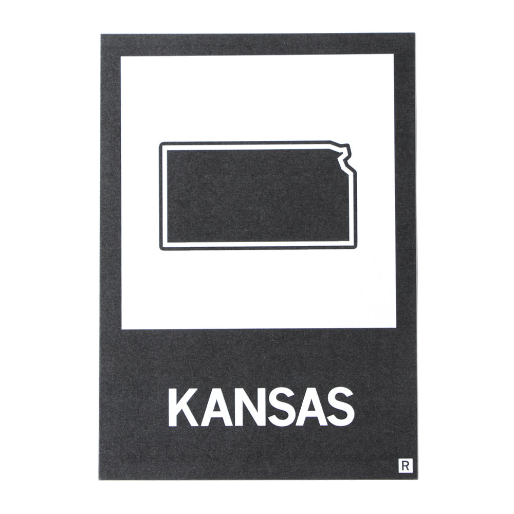 KS State Outline Postcard