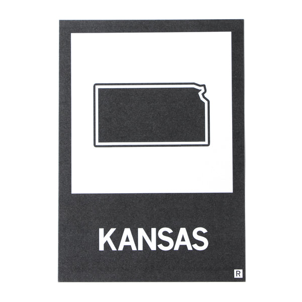 KS State Outline Postcard