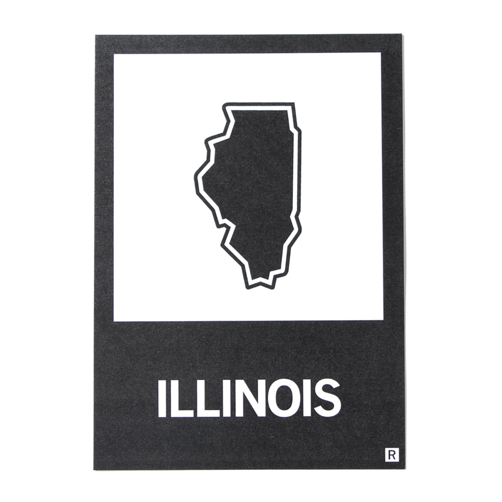 IL State Outline Postcard