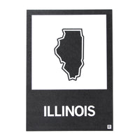 IL State Outline Postcard