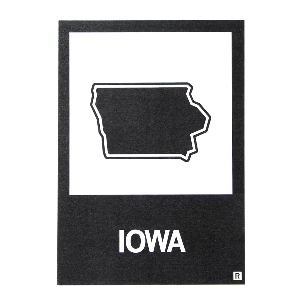 IA State Outline Postcard