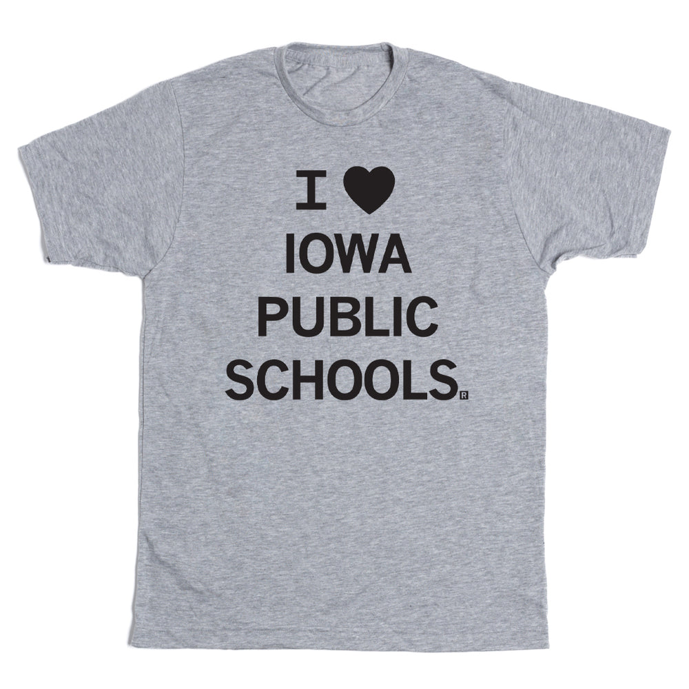 I Heart Iowa Public Schools Grey T-Shirt