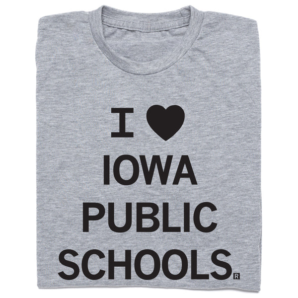 I Heart Iowa Public Schools Grey T-Shirt
