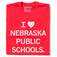 I /heart Nebraska Public Schools education Love Valentines Day Red White Schools Teaching Standard Unisex Raygun Snug