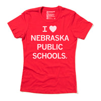 I /heart Nebraska Public Schools education Love Valentines Day Red White Schools Teaching Standard Unisex Raygun Snug