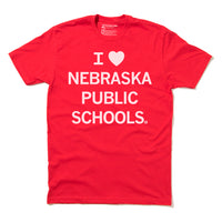 I /heart Nebraska Public Schools education Love Valentines Day Red White Schools Teaching Standard Unisex Raygun Snug