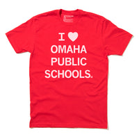 I heart omaha Public Schools education Love Valentines Day Red White Schools Teaching Standard Unisex Raygun Snug Nebraska