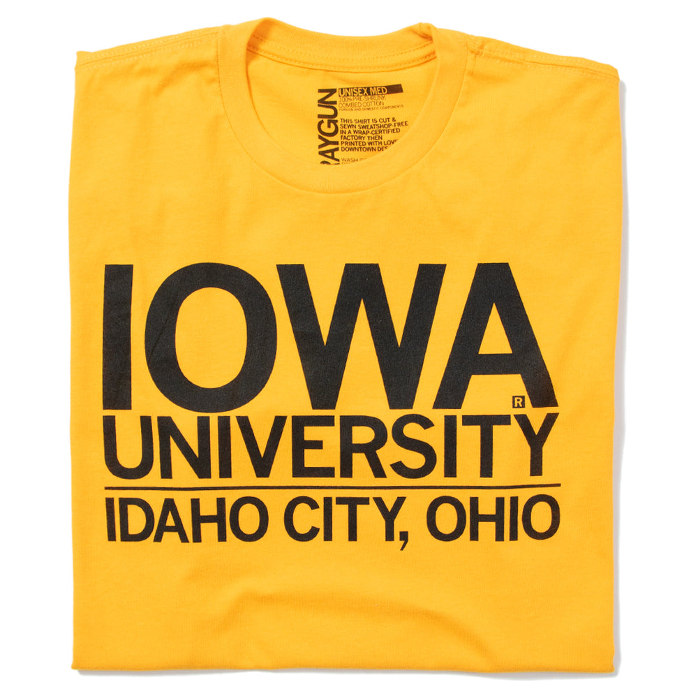 Iowa University Text Raygun T-Shirt Standard Unisex