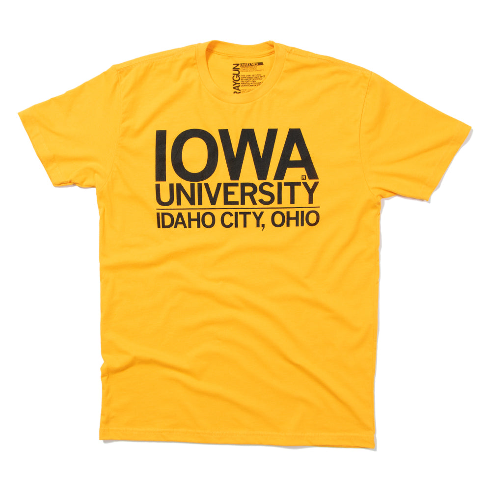 Iowa University Text Raygun T-Shirt Standard Unisex
