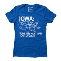 Iowa Fly Over Raygun T-Shirt Snug Womens