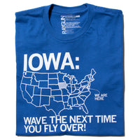 Iowa Fly Over Raygun T-Shirt Standard Unisex