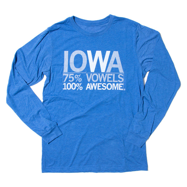 Iowa Vowels Long Sleeve Raygun T-Shirt Standard Unisex