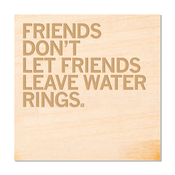 Water Rings Wood Coaster