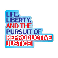 Life, Liberty, and the Pursuit of Reproductive Justice Abortion Feminism Feminist Agenda Female Reproduction Die-Cut Sticker Raygun