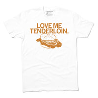 Love Me Tenderloin Pork Sandwich State Faire Iowa Des Moines Food Drink Bread Fried Tender White Brown Sienna Pickles Onions Midwest City T-Shirt Raygun Standard Unisex Snug