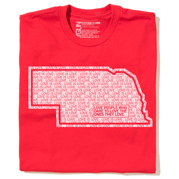 Love is Love Nebraska Raygun T-Shirt Standard Unisex